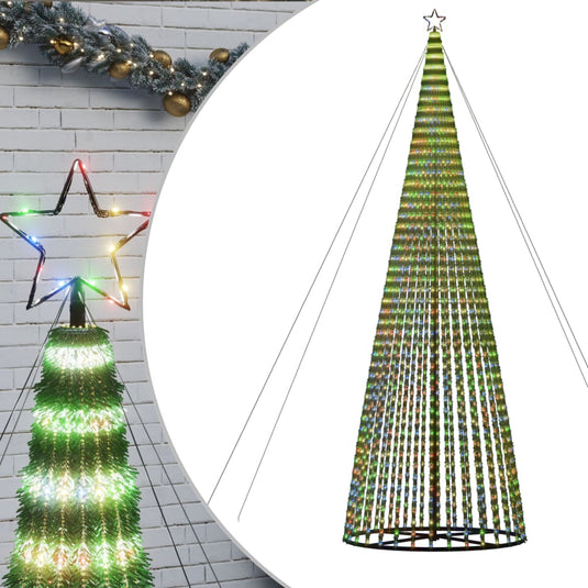 Vidaxl led-kerstboom 1544 leds kleurrijk 500 cm