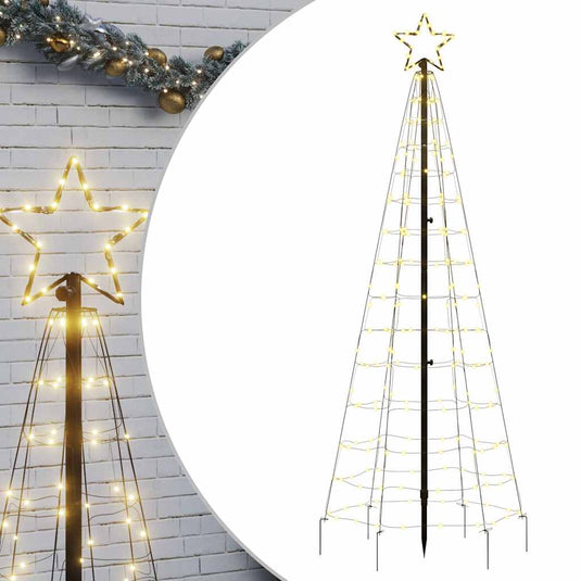 Vidaxl led-kerstboom met spikes 220 led's warm wit 180 cm