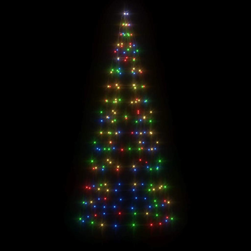 Load image into Gallery viewer, Vidaxl led-kerstboom op vlaggenmast 200 leds kleurrijk 180 cm

