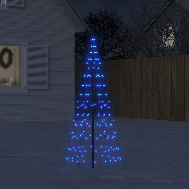Load image into Gallery viewer, Vidaxl led-kerstboom aan vlaggenmast 200 led's 180 cm blauw
