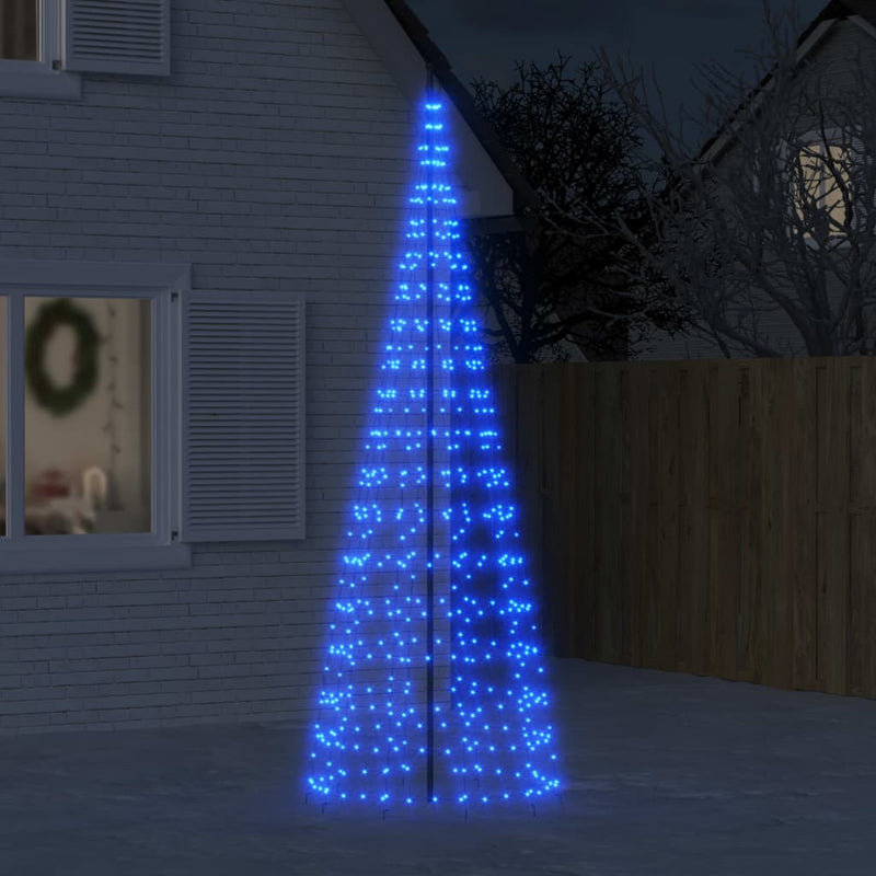 Load image into Gallery viewer, Vidaxl led-kerstboom aan vlaggenmast 550 led's 300 cm blauw
