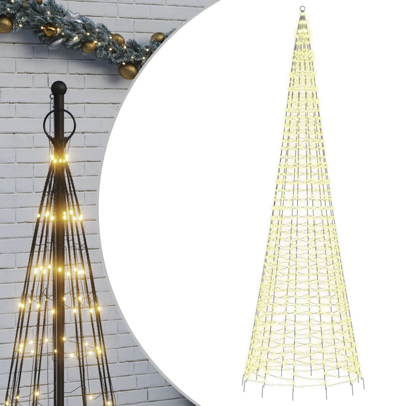 Load image into Gallery viewer, Vidaxl led-kerstboom aan vlaggenmast 1534 leds warm wit 500 cm

