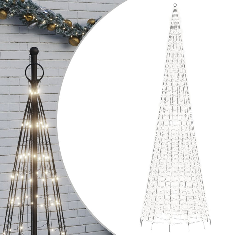 Load image into Gallery viewer, Vidaxl led-kerstboom aan vlaggenmast 1534 leds koud wit 500 cm
