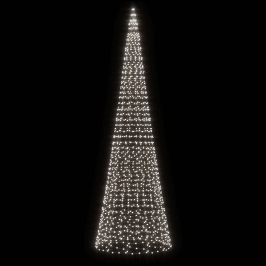 Vidaxl led-kerstboom aan vlaggenmast 1534 leds koud wit 500 cm