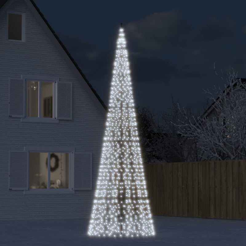 Load image into Gallery viewer, Vidaxl led-kerstboom aan vlaggenmast 1534 leds koud wit 500 cm
