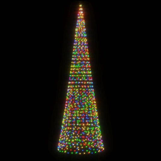 Vidaxl led-kerstboom aan vlaggenmast 1534 leds kleurrijk 500 cm