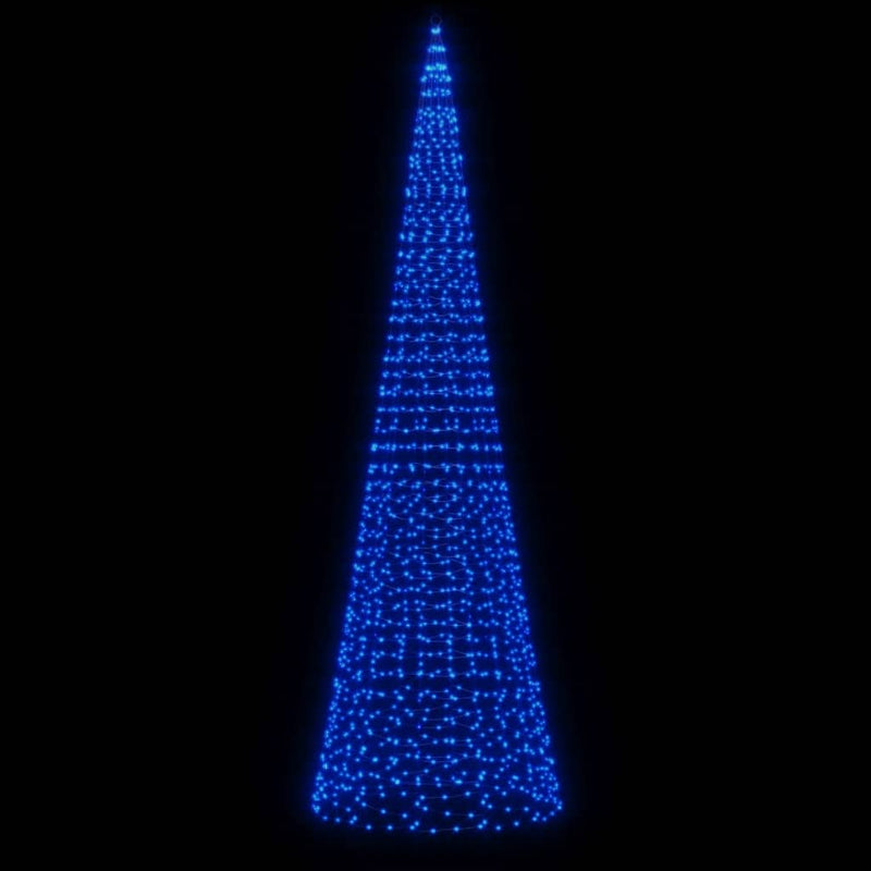 Load image into Gallery viewer, Vidaxl led-kerstboom aan vlaggenmast 1534 leds 500 cm blauw
