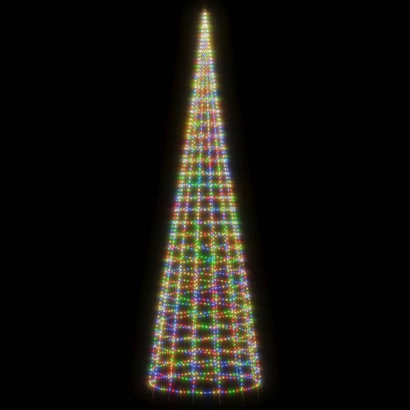 Afbeelding laden in galerijviewer, Vidaxl led-kerstboom aan vlaggenmast 3000 leds kleurrijk 800 cm
