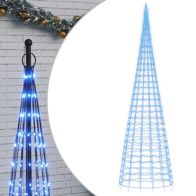 Load image into Gallery viewer, Vidaxl led-kerstboom aan vlaggenmast 3000 led's 800 cm blauw
