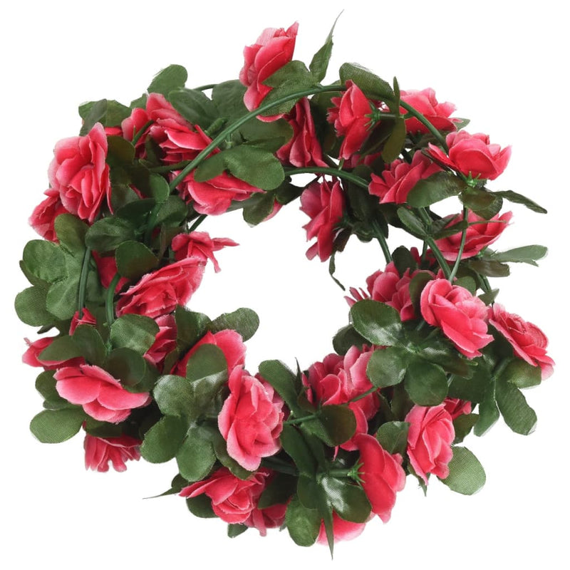 Load image into Gallery viewer, Vidaxl kerstslingers met bloemen 6 st 250 cm lente rozerood
