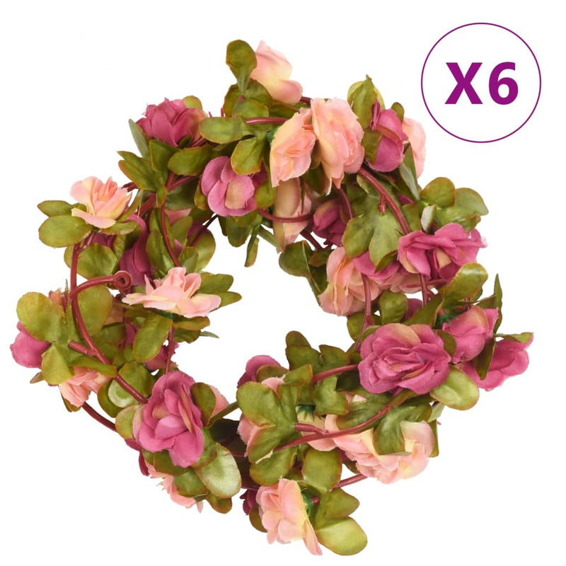 Load image into Gallery viewer, Vidaxl bloemenslingers 6 st 250 cm rozerood
