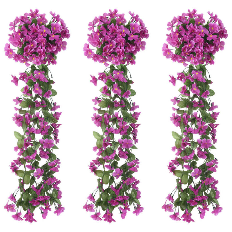 Load image into Gallery viewer, Vidaxl kerstslingers met bloemen 3 st 85 cm lichtpaars
