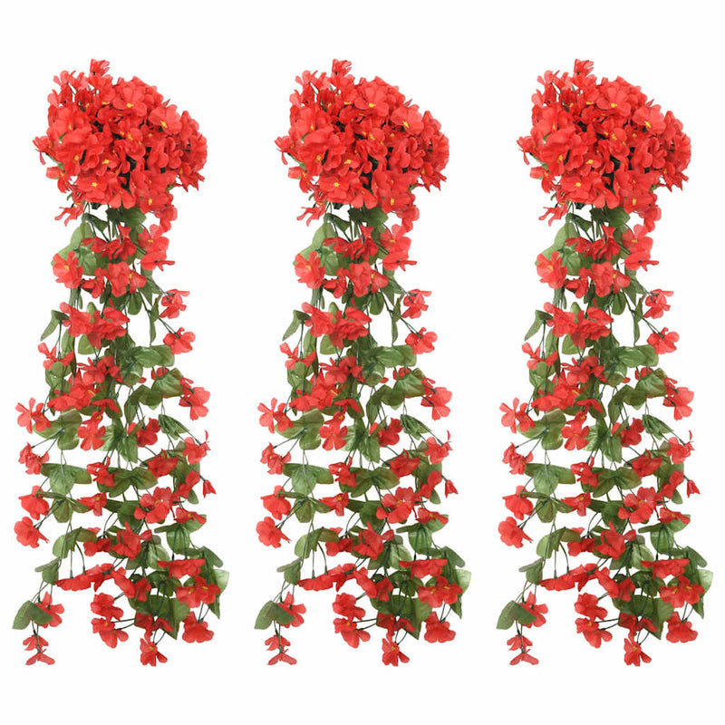 Load image into Gallery viewer, Vidaxl kerstslingers met bloemen 3 st 85 cm rood
