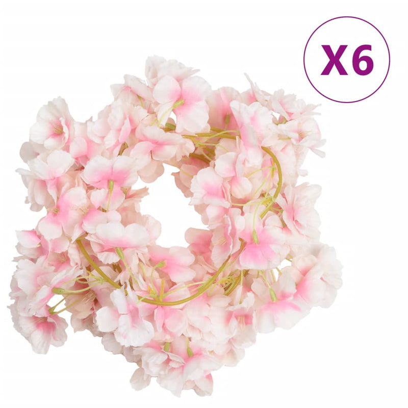 Load image into Gallery viewer, Vidaxl kerstslingers met bloemen 6 st 180 cm lichtroze
