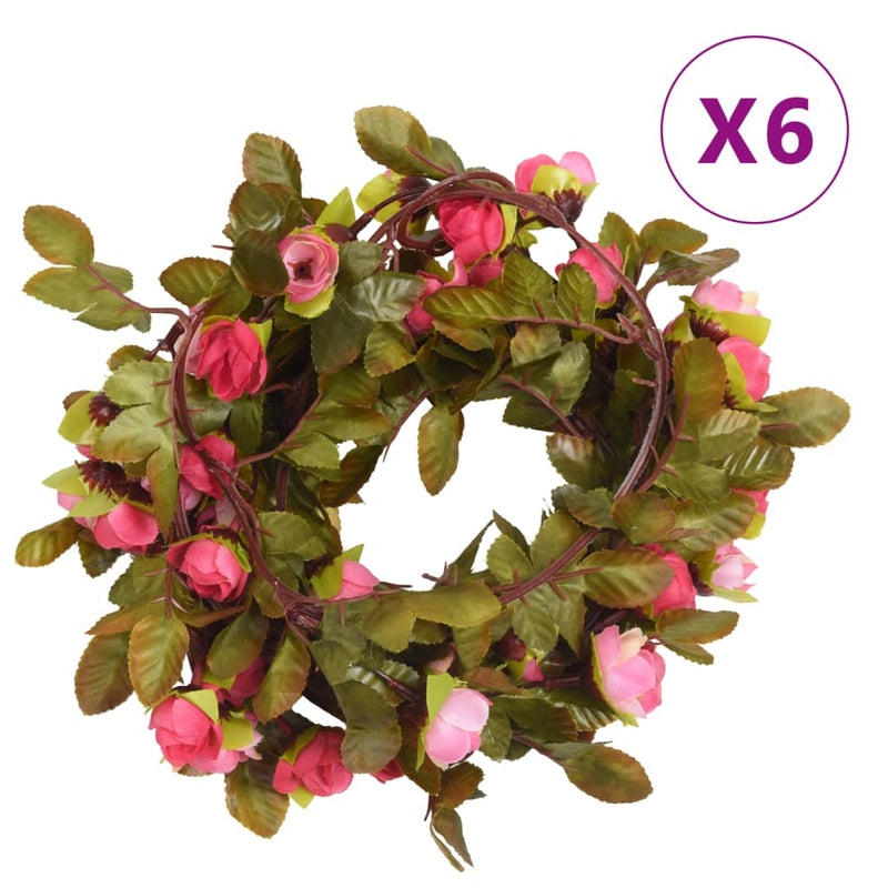 Load image into Gallery viewer, Vidaxl bloemenslingers 6 st 215 cm rozenroze
