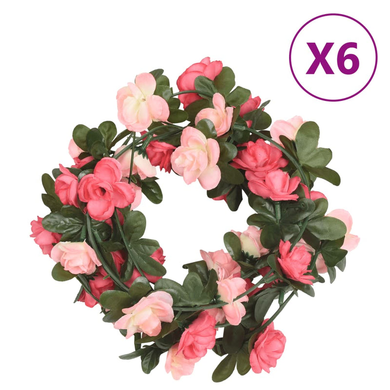 Load image into Gallery viewer, Vidaxl kerstslingers met bloemen 6 st 240 cm rozé
