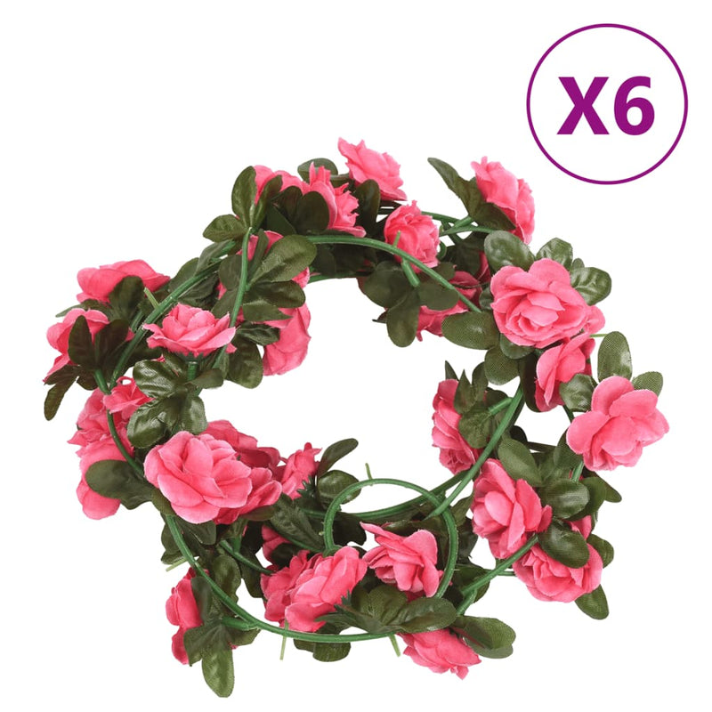 Load image into Gallery viewer, Vidaxl bloemenslingers 6 st 240 cm roodroze
