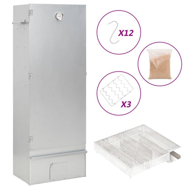 Vidaxl bbq-rookoven met koude rookgenerator gegalvaniseerd staal