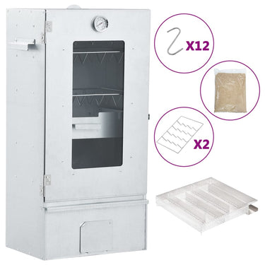 Vidaxl bbq-rookoven met koude rookgenerator gegalvaniseerd staal