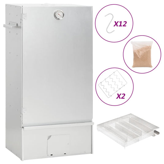 Vidaxl bbq-rookoven met koude rookgenerator gegalvaniseerd staal