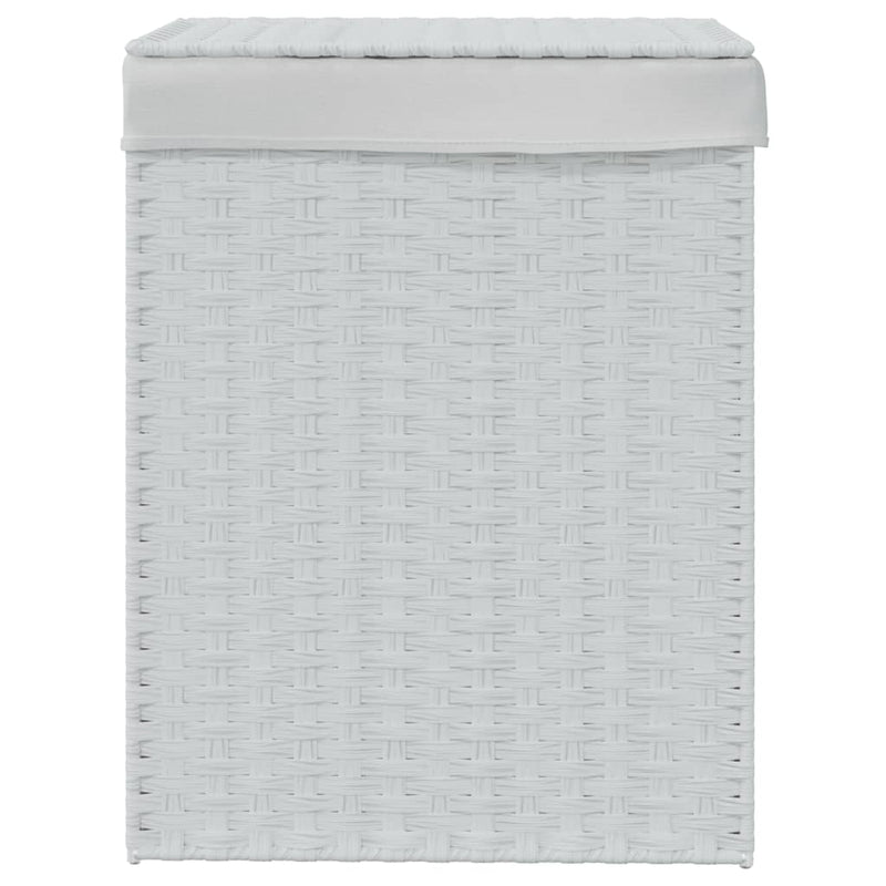 Load image into Gallery viewer, Vidaxl wasmand met deksel 46x33x60 cm poly rattan wit

