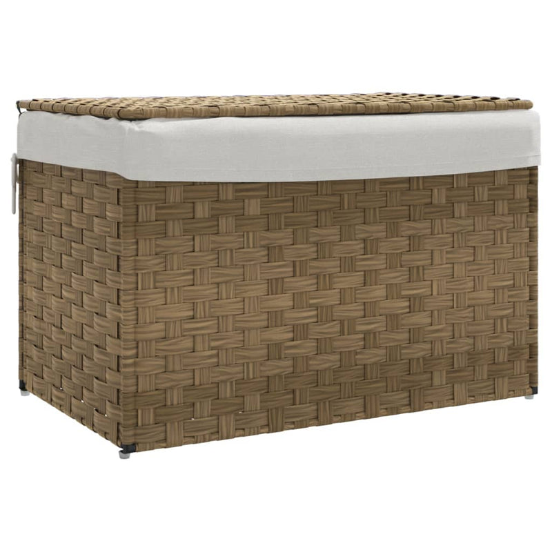 Load image into Gallery viewer, Vidaxl wasmand met deksel 55,5x35x34 cm poly rattan
