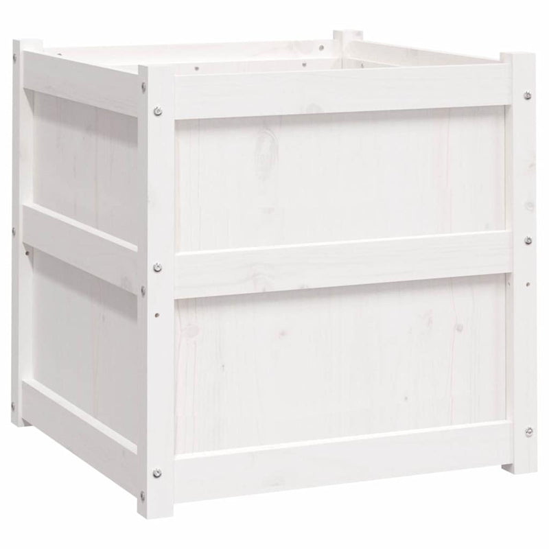 Load image into Gallery viewer, Vidaxl plantenbak 60x60x60 cm massief grenenhout wit

