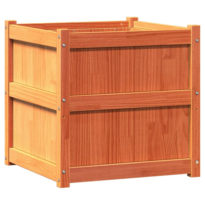 Load image into Gallery viewer, Vidaxl plantenbak 60x60x60 cm massief grenenhout wasbruin
