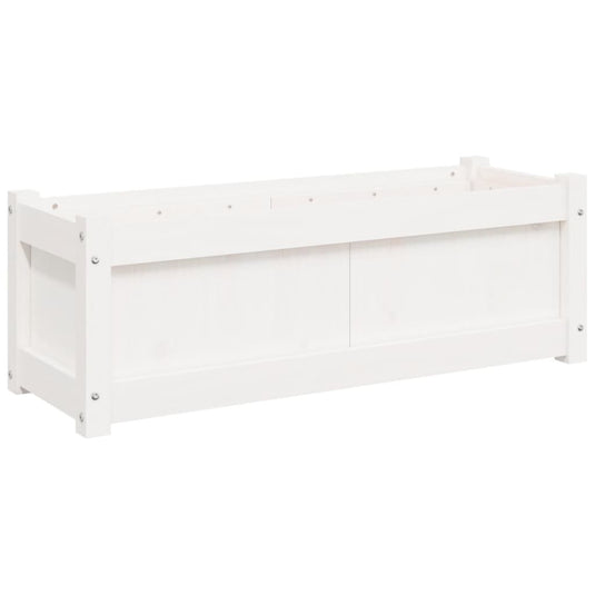 Vidaxl plantenbak 90x31x31 cm massief grenenhout wit