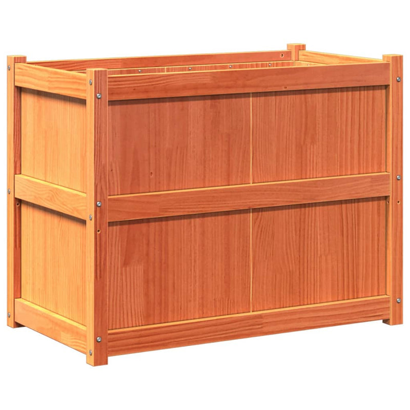 Load image into Gallery viewer, Vidaxl plantenbak 90x50x70 cm massief grenenhout wasbruin
