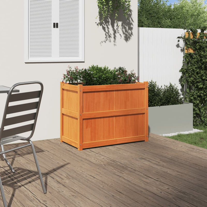 Load image into Gallery viewer, Vidaxl plantenbak 90x50x70 cm massief grenenhout wasbruin
