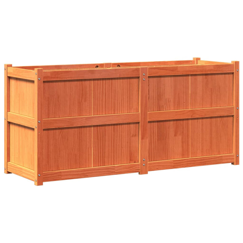 Load image into Gallery viewer, Vidaxl plantenbak 150x50x70 cm massief grenenhout wasbruin
