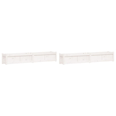 Vidaxl plantenbakken 2 st cm massief grenenhout wit