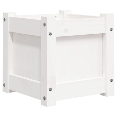 Vidaxl plantenbak 31x31x31 cm massief grenenhout wit