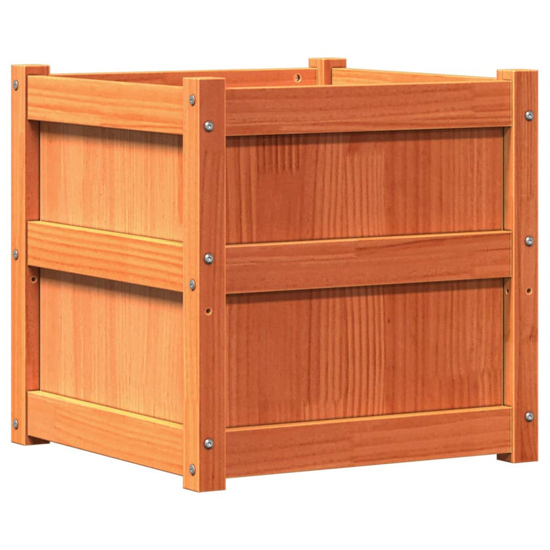 Load image into Gallery viewer, Vidaxl plantenbak 50x50x50 cm massief grenenhout wasbruin
