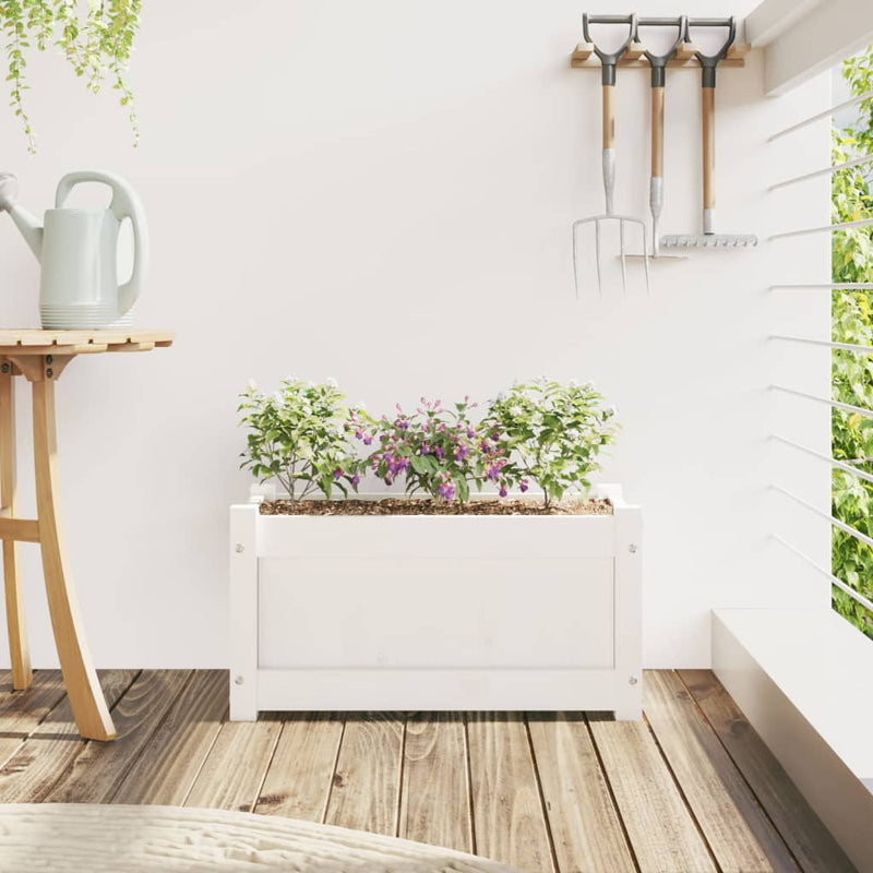 Load image into Gallery viewer, Vidaxl plantenbak 60x31x31 cm massief grenenhout wit
