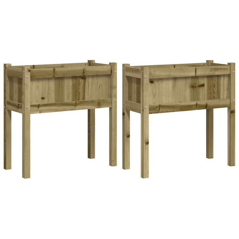 Load image into Gallery viewer, Vidaxl plantenbakken met poten 2 st cm geïmpregneerd hout
