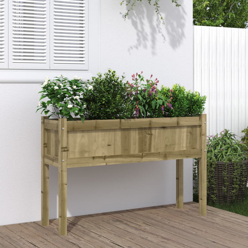 Load image into Gallery viewer, Vidaxl plantenbak met poten 110x31x70 cm geïmpregneerd grenenhout
