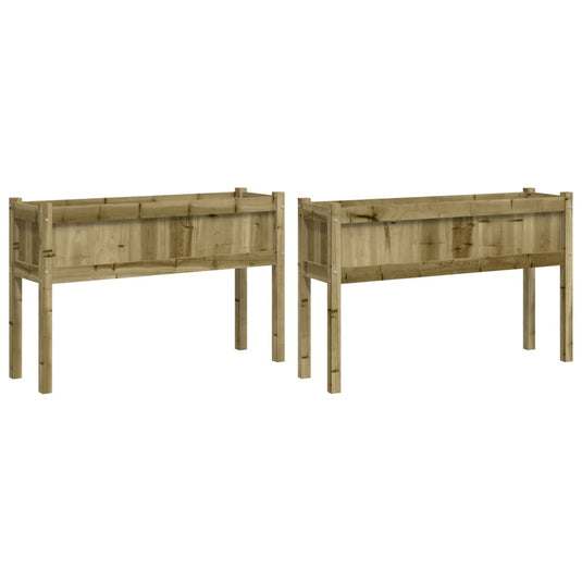 Vidaxl plantenbakken met poten 2 st cm geïmpregneerd hout