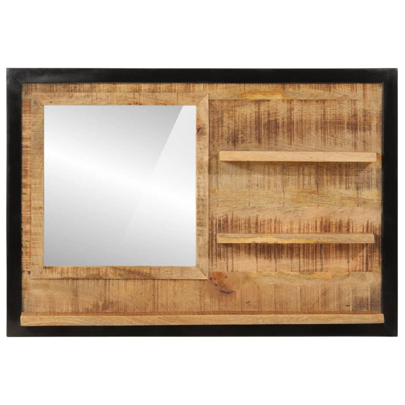 Load image into Gallery viewer, Vidaxl spiegel met schappen 80x8x55 cm glas en massief mangohout
