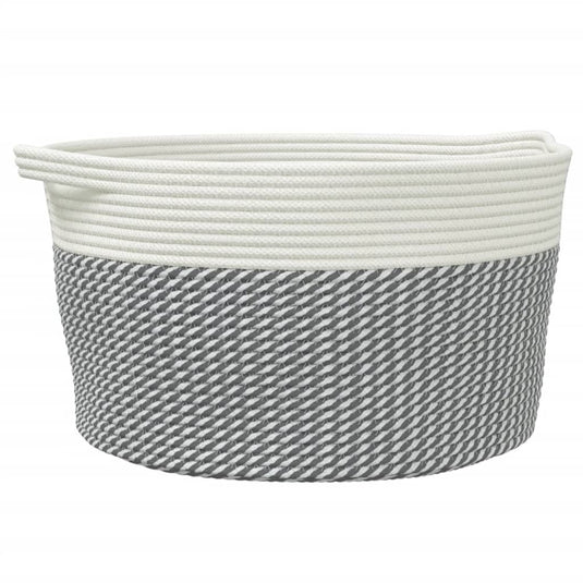 Vidaxl opbergmand ø 40x25 cm katoen grijs en wit
