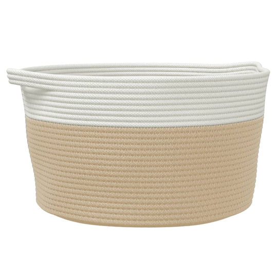 Vidaxl opbergmand ø 40x25 cm katoen beige en wit
