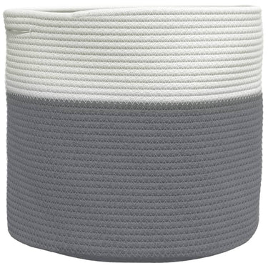 Vidaxl opbergmand ø 40x35 cm katoen grijs en wit