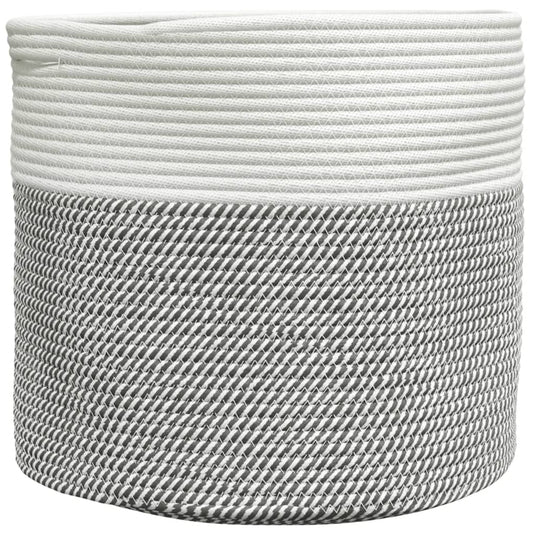 Vidaxl opbergmand ø 40x35 cm katoen grijs en wit