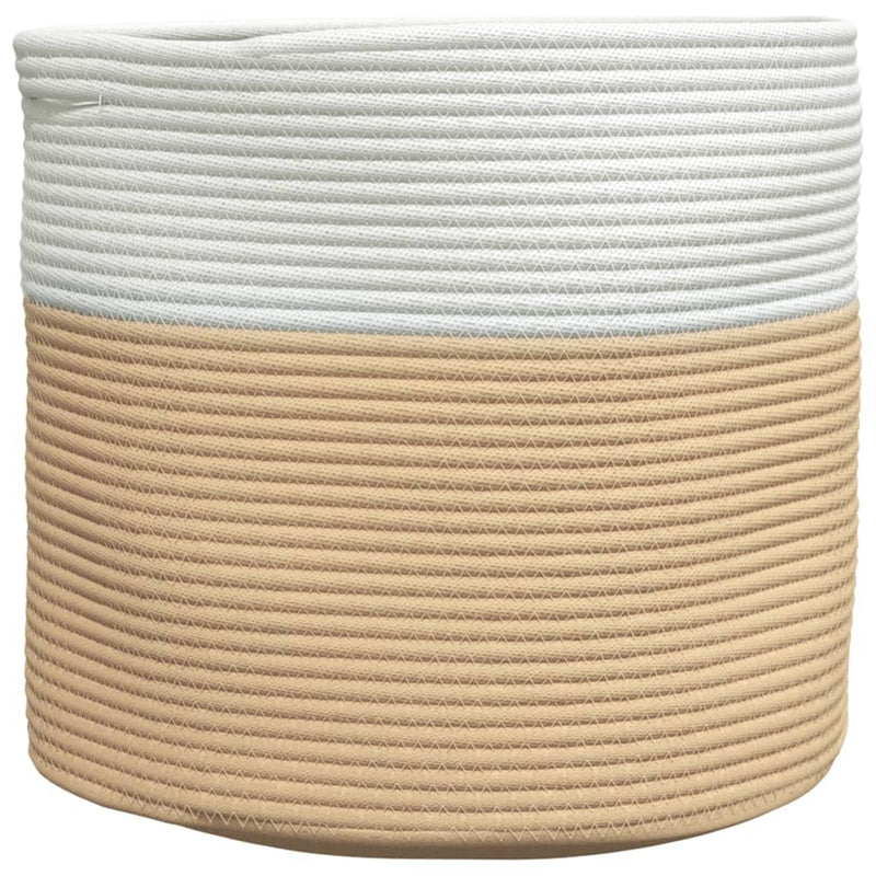 Load image into Gallery viewer, Vidaxl opbergmand ø 40x35 cm katoen beige en wit
