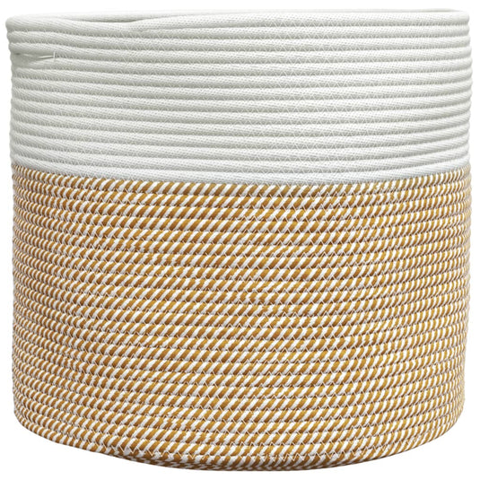 Vidaxl opbergmand ø 40x35 cm katoen bruin en wit