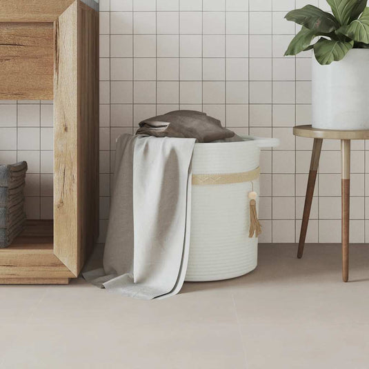 Vidaxl opbergmand ø 38x36 cm katoen wit