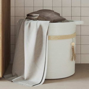 Vidaxl opbergmand ø 38x36 cm katoen wit