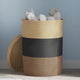 Vidaxl opbergmand met deksel ø 37x50 cm katoen zwart en beige