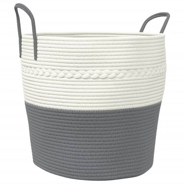 Vidaxl opbergmand ø 43x38 cm katoen grijs en wit